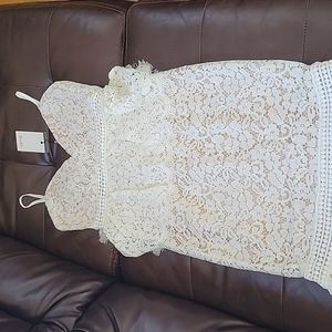 Bardot Olivia orchid white lace nude sheer dress size 4 XS new with tags